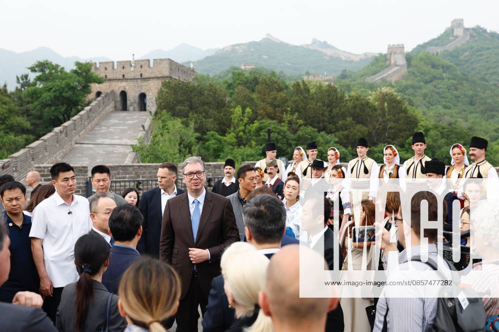 Serbian President Aleksandar Vucic visits the Badaling Great Wall on May 24, 2026 in Beijing, China. Serbian President Aleksandar Vucic arrived in Beijing on May 24 for his first state visit to China that will run through May 28. Aleksandar Vucic visited the Great Wall shortly after his arrival.