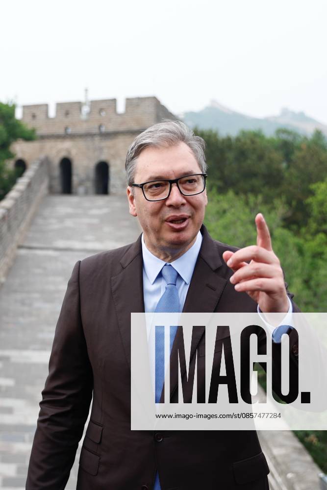 Serbian President Aleksandar Vucic visits the Badaling Great Wall on May 24, 2026 in Beijing, China. Serbian President Aleksandar Vucic arrived in Beijing on May 24 for his first state visit to China that will run through May 28. Aleksandar Vucic visited the Great Wall shortly after his arrival.