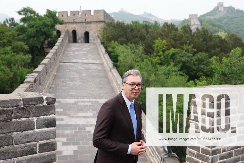 Serbian President Aleksandar Vucic visits the Badaling Great Wall on May 24, 2026 in Beijing, China. Serbian President Aleksandar Vucic arrived in Beijing on May 24 for his first state visit to China that will run through May 28. Aleksandar Vucic visited the Great Wall shortly after his arrival.
