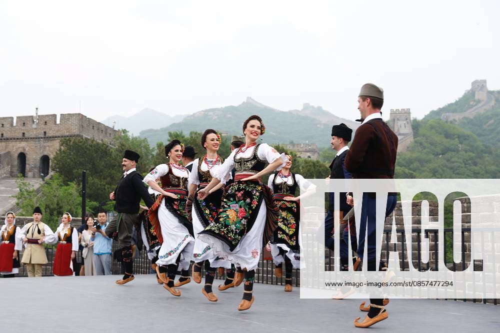 Serbian President Aleksandar Vucic (not in the picture) watches a traditional Serbian dance performance during his visit to the Badaling Great Wall on May 24, 2026 in Beijing, China. Serbian President Aleksandar Vucic arrived in Beijing on May 24 for his first state visit to China that will run through May 28. Aleksandar Vucic visited the Great Wall shortly after his arrival.
