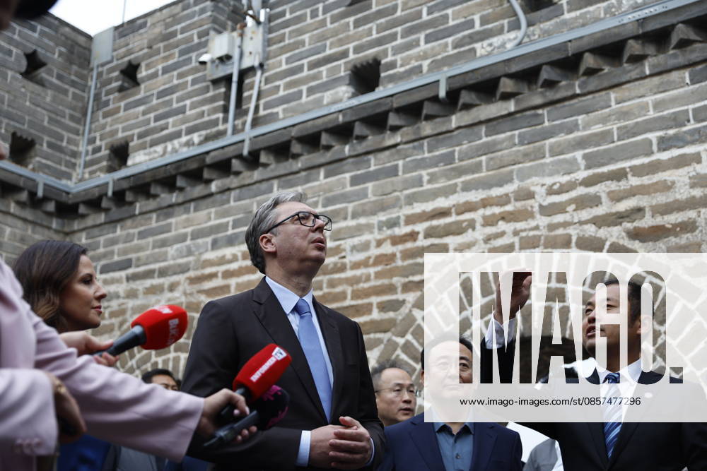 Serbian President Aleksandar Vucic visits the Badaling Great Wall on May 24, 2026 in Beijing, China. Serbian President Aleksandar Vucic arrived in Beijing on May 24 for his first state visit to China that will run through May 28. Aleksandar Vucic visited the Great Wall shortly after his arrival.