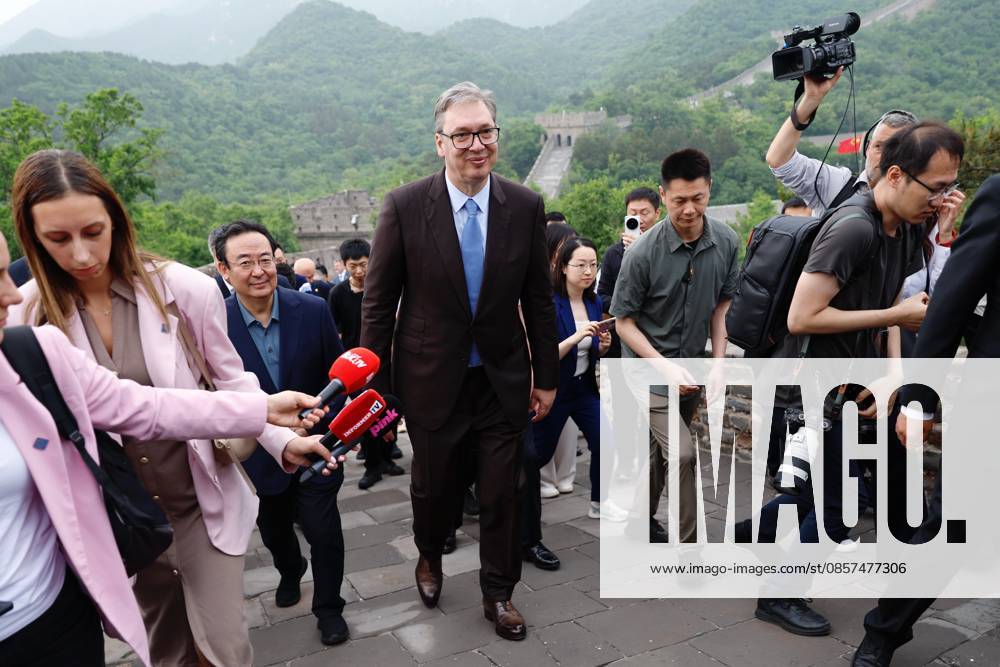 Serbian President Aleksandar Vucic visits the Badaling Great Wall on May 24, 2026 in Beijing, China. Serbian President Aleksandar Vucic arrived in Beijing on May 24 for his first state visit to China that will run through May 28. Aleksandar Vucic visited the Great Wall shortly after his arrival.
