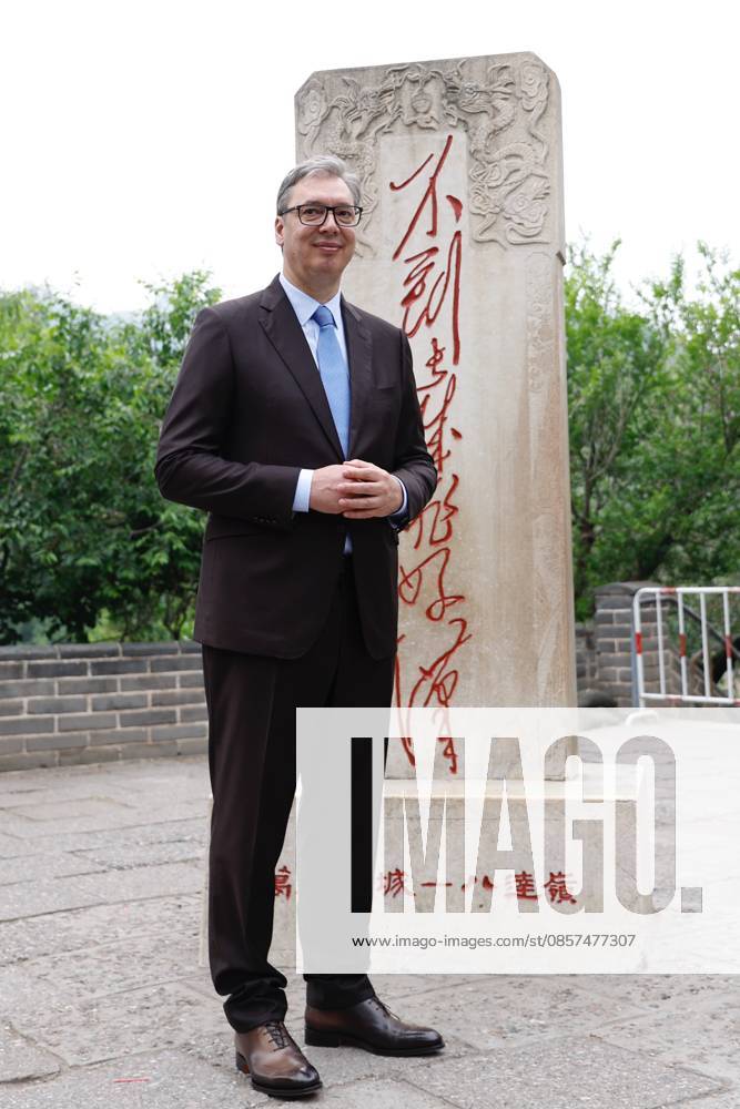 Serbian President Aleksandar Vucic visits the Badaling Great Wall on May 24, 2026 in Beijing, China. Serbian President Aleksandar Vucic arrived in Beijing on May 24 for his first state visit to China that will run through May 28. Aleksandar Vucic visited the Great Wall shortly after his arrival.