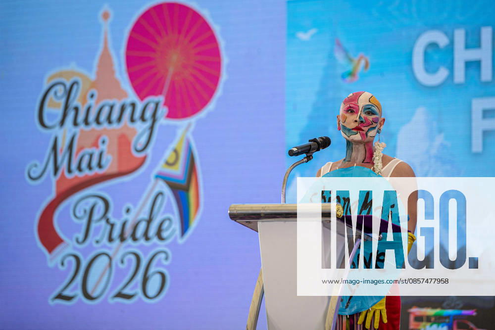 The Chiang Mai Pride Parade 2026 celebrations in Chiang Mai, Thailand - 24 May 2026 Sirisak Chaited, representative of the Chiang Mai Pride organizing committee, speaks during the opening ceremony of Chiang Mai Pride. The Chiang Mai Pride Parade 2026 took place in Chiang Mai, Thailand. Chiang Mai province holds Thailandís first Pride Month celebrations annually, promoting gender equality, diversity, and human rights as part of Pride Month activities in northern Thailand. Chiang Mai Thailand