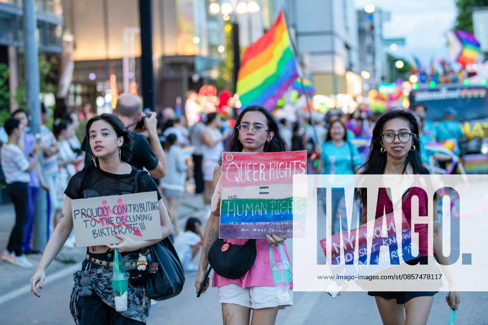The Chiang Mai Pride Parade 2026 celebrations in Chiang Mai, Thailand - 24 May 2026 Participants hold handmade placards during attending The Chiang Mai Pride Parade 2026 celebrations. The Chiang Mai Pride Parade 2026 took place in Chiang Mai, Thailand. Chiang Mai province holds Thailandís first Pride Month celebrations annually, promoting gender equality, diversity, and human rights as part of Pride Month activities in northern Thailand. Chiang Mai Thailand