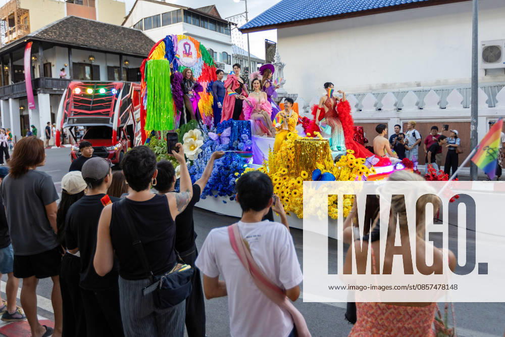 The Chiang Mai Pride Parade 2026 celebrations in Chiang Mai, Thailand - 24 May 2026 Participants wearing colorful costumes perform on a parade float during The Chiang Mai Pride Parade 2026 celebrations. The Chiang Mai Pride Parade 2026 took place in Chiang Mai, Thailand. Chiang Mai province holds Thailandís first Pride Month celebrations annually, promoting gender equality, diversity, and human rights as part of Pride Month activities in northern Thailand. Chiang Mai Thailand