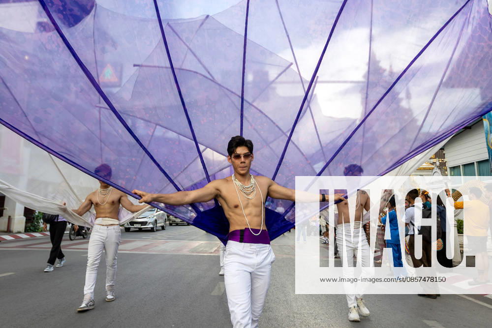 The Chiang Mai Pride Parade 2026 celebrations in Chiang Mai, Thailand - 24 May 2026 Participants perform with large purple fabric props during The Chiang Mai Pride Parade 2026 celebrations. The Chiang Mai Pride Parade 2026 took place in Chiang Mai, Thailand. Chiang Mai province holds Thailandís first Pride Month celebrations annually, promoting gender equality, diversity, and human rights as part of Pride Month activities in northern Thailand. Chiang Mai Thailand