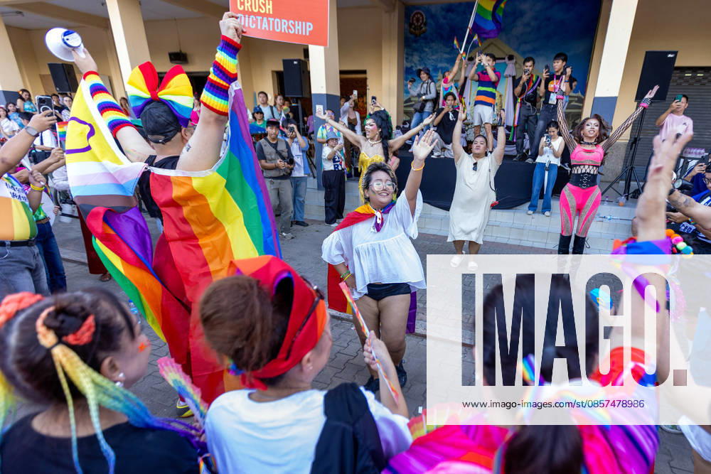 Participants dance and raise rainbow flags during The Chiang Mai Pride Parade 2026 celebrations. The Chiang Mai Pride Parade 2026 took place in Chiang Mai, Thailand. Chiang Mai province holds Thailandis first Pride Month celebrations annually, promoting gender equality, diversity, and human rights as part of Pride Month activities in northern Thailand. Chiang Mai Thailand - ZUMAs197 20260524_aaa_s197_121