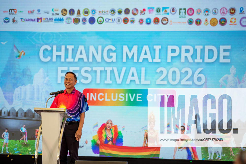 Boonlue Thammathoranurak, Deputy Governor of Chiang Mai Province, speaks during the opening ceremony of Chiang Mai Pride. The Chiang Mai Pride Parade 2026 took place in Chiang Mai, Thailand. Chiang Mai province holds Thailandis first Pride Month celebrations annually, promoting gender equality, diversity, and human rights as part of Pride Month activities in northern Thailand. Chiang Mai Thailand - ZUMAs197 20260524_aaa_s197_127