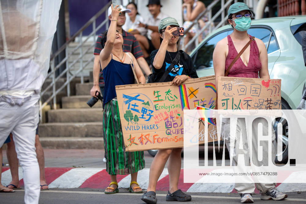 Participants hold placards and rainbow flags while attending The Chiang Mai Pride Parade 2026 celebrations. The Chiang Mai Pride Parade 2026 took place in Chiang Mai, Thailand. Chiang Mai province holds Thailandis first Pride Month celebrations annually, promoting gender equality, diversity, and human rights as part of Pride Month activities in northern Thailand. Chiang Mai Thailand - ZUMAs197 20260524_aaa_s197_131