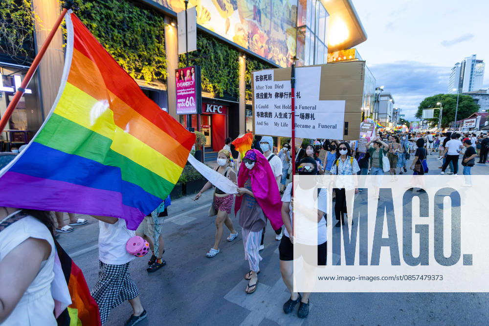 Participants carry rainbow flags and placards during the Chiang Mai Pride Parade. The Chiang Mai Pride Parade 2026 took place in Chiang Mai, Thailand. Chiang Mai province holds Thailandis first Pride Month celebrations annually, promoting gender equality, diversity, and human rights as part of Pride Month activities in northern Thailand. Chiang Mai Thailand - ZUMAs197 20260524_aaa_s197_140
