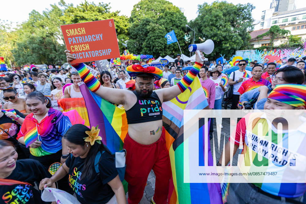 A participant holds a placard and a megaphone while joining The Chiang Mai Pride Parade 2026 celebrations. The Chiang Mai Pride Parade 2026 took place in Chiang Mai, Thailand. Chiang Mai province holds Thailandis first Pride Month celebrations annually, promoting gender equality, diversity, and human rights as part of Pride Month activities in northern Thailand. Chiang Mai Thailand - ZUMAs197 20260524_aaa_s197_144