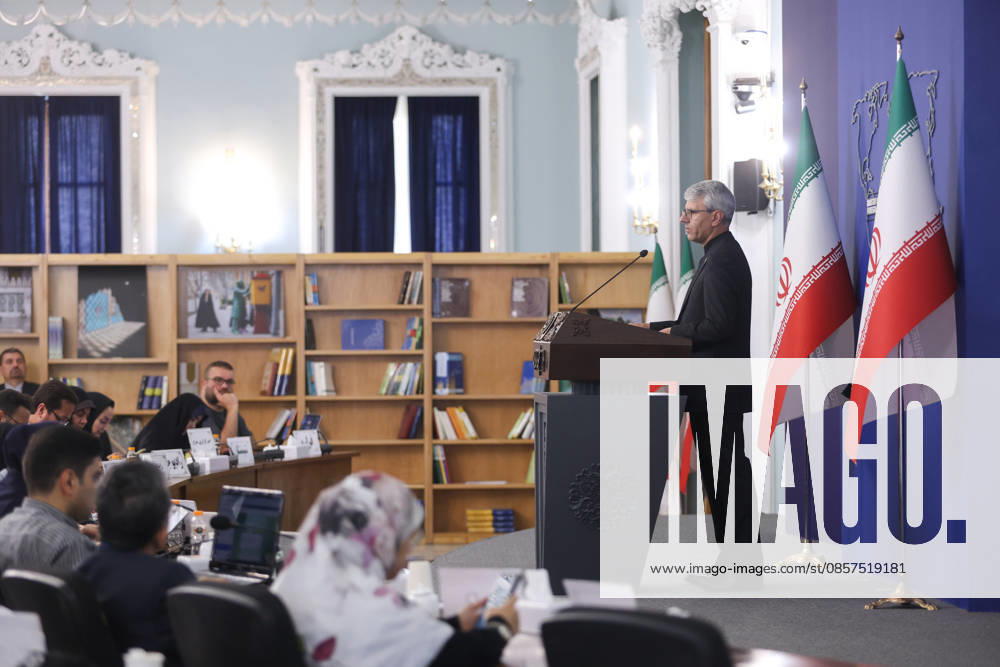Weekly press conference by Foreign Ministry Spokesperson Esmaeil Baghaei in Tehran, Iran - 25 May 2026 Esmaeil Baghaei, Spokesperson of Foreign Ministry seen during his weekly press conference. Tehran Iran