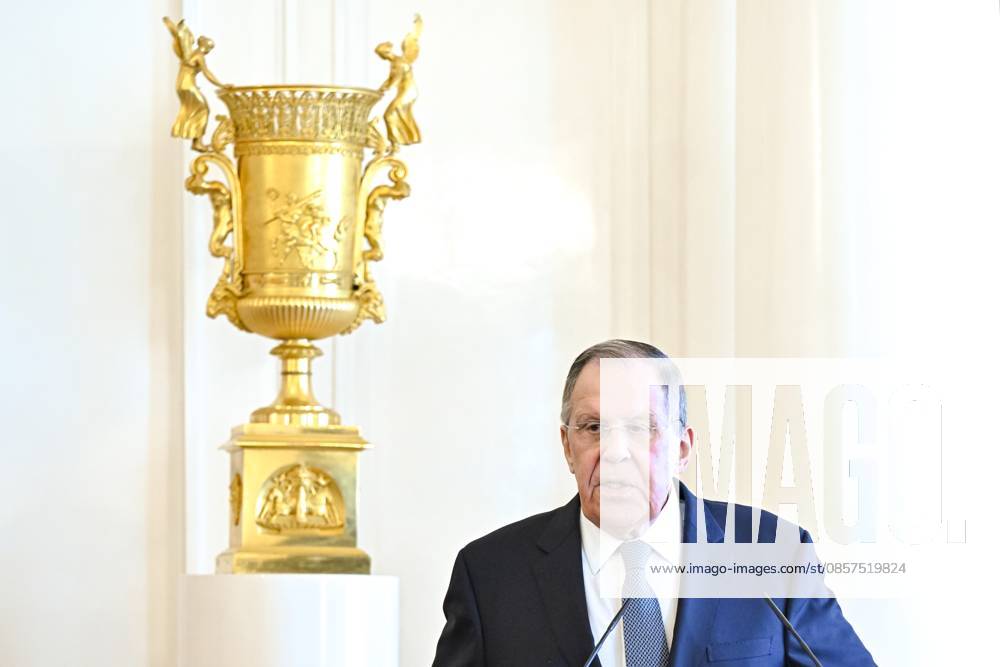 Russia Africa Day 9173263 25.05.2026 Russian Foreign Minister Sergey Lavrov speaks during a gala reception for heads of diplomatic missions to mark Africa Day in Moscow, Russia. Kristina Solovyova Sputnik Moscow Russia