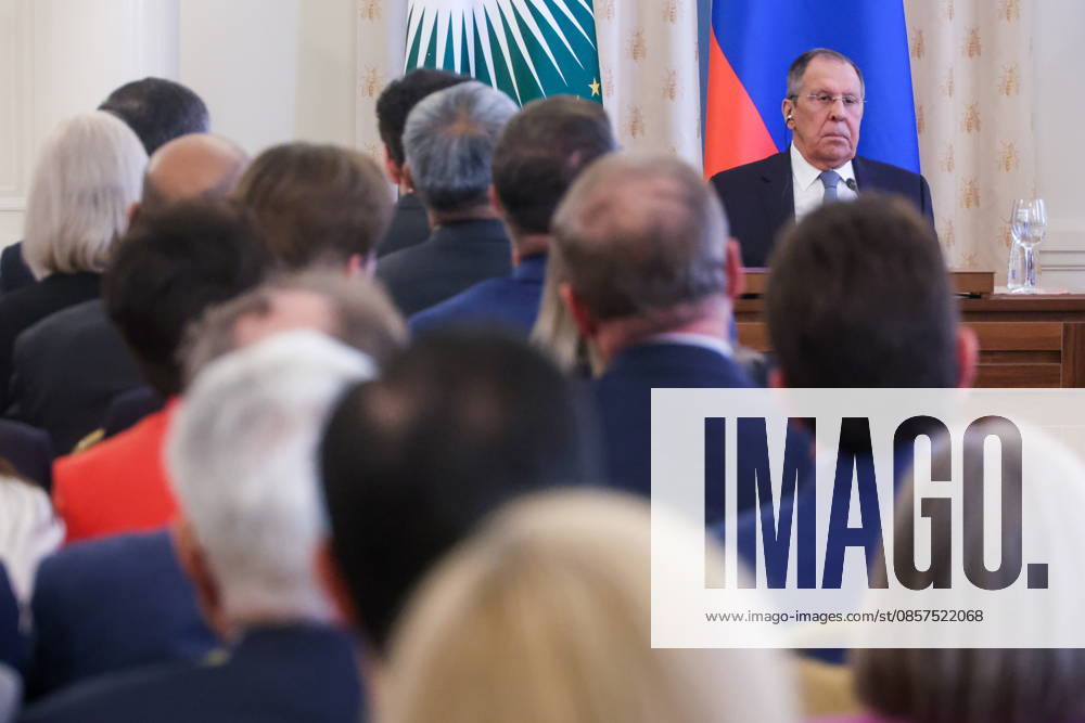 RUSSIA, MOSCOW - MAY 25, 2026: Russia s Minister of Foreign Affairs Sergei Lavrov (R back) during a reception for the heads of missions at the Reception House of Russia’s Ministry of Foreign Affairs on Africa Day. Sergei Fadeichev TASS 93026858