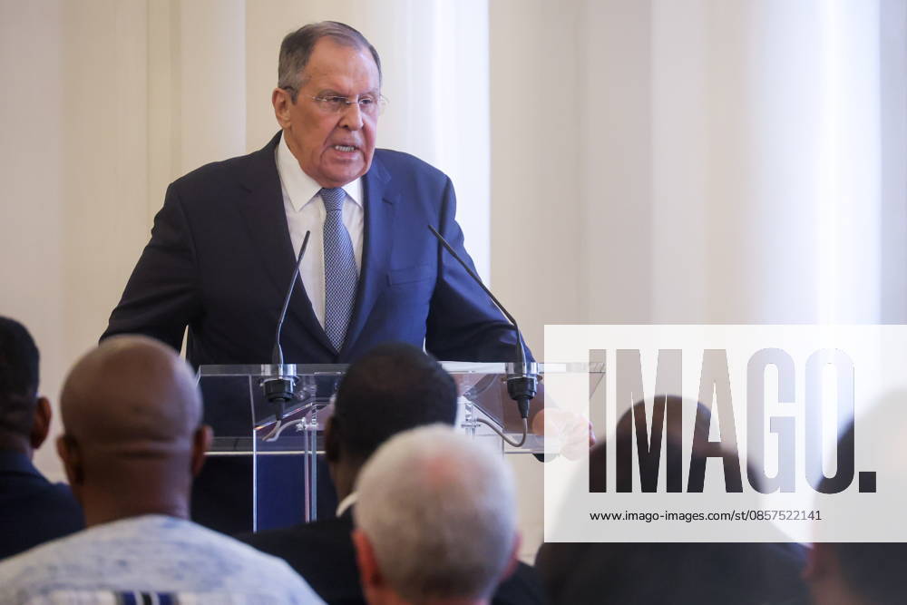 RUSSIA, MOSCOW - MAY 25, 2026: Russia s Minister of Foreign Affairs Sergei Lavrov speaks during a reception for the heads of missions at the Reception House of Russia’s Ministry of Foreign Affairs on Africa Day. Sergei Fadeichev TASS 93026852