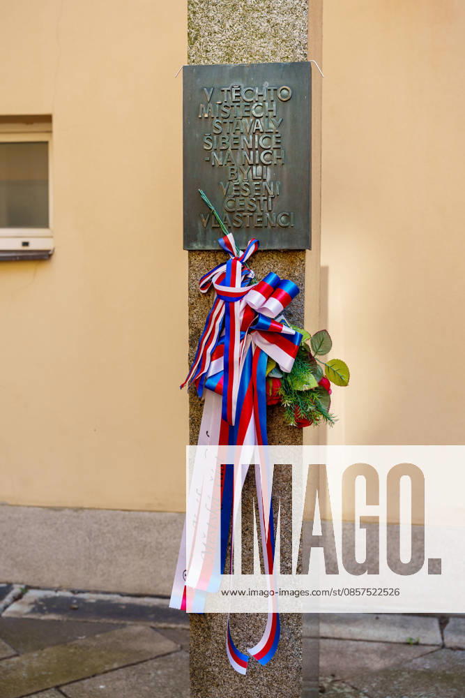 Memorial Stone The Gallows at the Execution Site during a commemorative ceremony honoring the victims of Nazism in Brno, Czech Republic, on May 25, 2026. The 76th Congress of Sudeten Germans took place in Brno, Czech Republic, from May 22 to 25, 2026, marking the first time the event was held in the country. Brno Czech Republic - ZUMAc315 20260525_zsp_c315_003