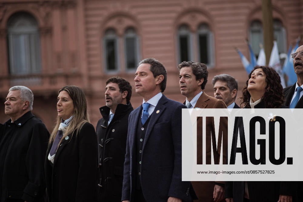 Argentine President Javier Milei leads May 25 national celebrations alongside cabinet ministers and Buenos Aires Mayor Jorge Macri, without Vice President Victoria Villarruel. Following a mass led by Archbishop Jorge GarcoÂa Cuerva, the government delegation will return to the Casa Rosada for a key cabinet meeting amid internal tensions within the ruling coalition. Caba Argentina - ZUMAf175 20260525_zip_f175_035