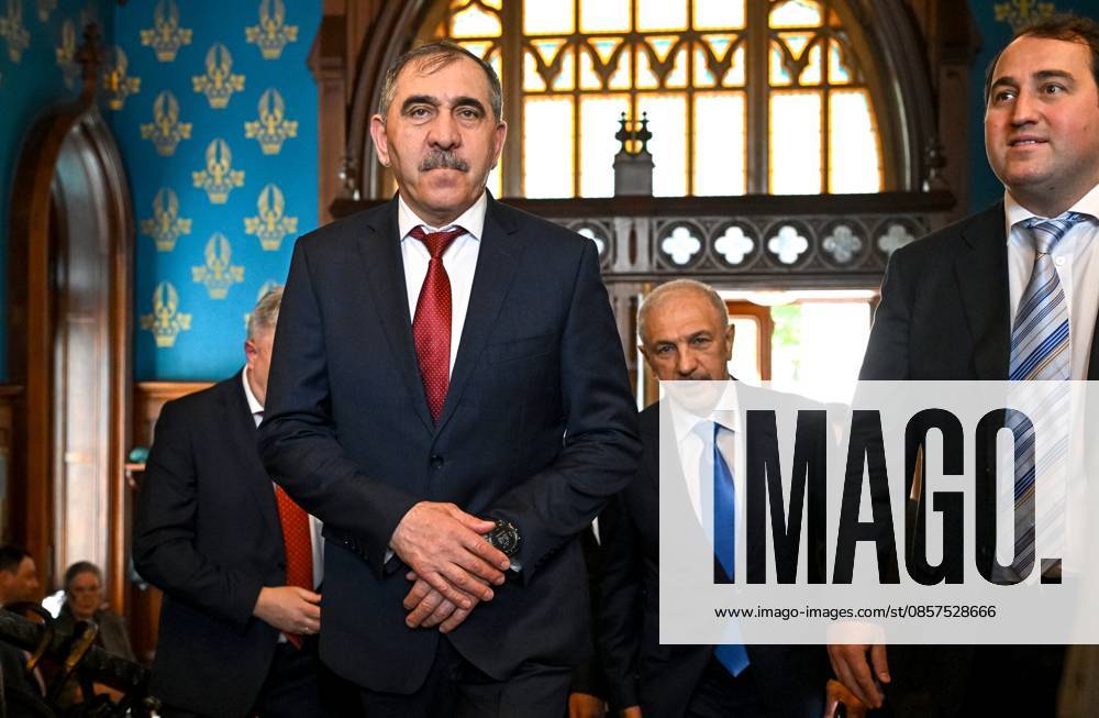Russia Africa Day 9173331 25.05.2026 Russian Deputy Defence Minister Yunus-Bek Yevkurov, left, arrives to attend a gala reception for heads of diplomatic missions to mark Africa Day in Moscow, Russia. Kristina Solovyova Sputnik Moscow Russia