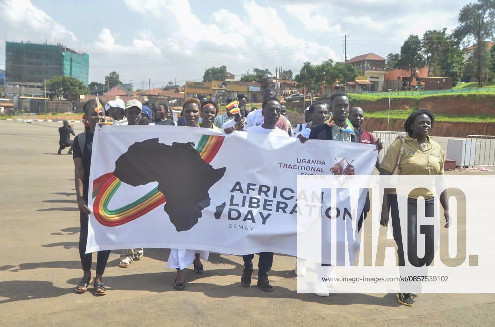 Uganda celebrate the 63rd anniversary of Africa Day KAMPALA, UGANDA - MAY 25: People hold a banner celebrating the 63rd anniversary of Africa Day with cultural performances, exhibitions, and fashion shows representing different countries across the African continent were organized in Kampala, Uganda, on May 25, 2026. Africa Day is celebrated every year on May 25 to commemorate the founding of the Organization of African Unity (OAU), the predecessor of the African Union (AU), and to honor the continent’s achievements. Nicholas Kajoba Anadolu Kampala Uganda. Editorial use only. Please get in touch for any other usage.