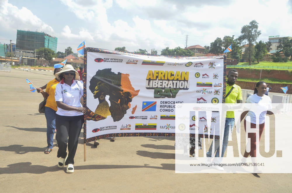 Uganda celebrate the 63rd anniversary of Africa Day KAMPALA, UGANDA - MAY 25: People hold a banner celebrating the 63rd anniversary of Africa Day with cultural performances, exhibitions, and fashion shows representing different countries across the African continent were organized in Kampala, Uganda, on May 25, 2026. Africa Day is celebrated every year on May 25 to commemorate the founding of the Organization of African Unity (OAU), the predecessor of the African Union (AU), and to honor the continent’s achievements. Nicholas Kajoba Anadolu Kampala Uganda. Editorial use only. Please get in touch for any other usage.