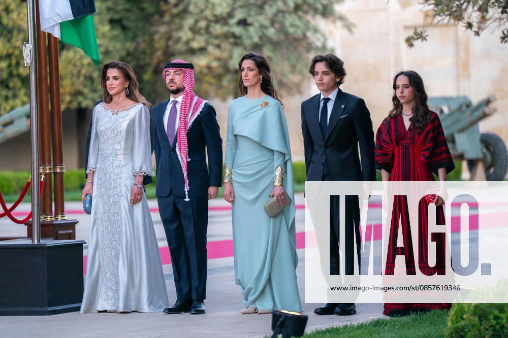 Jordan Queen Rania, Crown Prince Hussein, his wife Princess Rajwa, Prince Hashem, Princess Salma celebrate the 80th anniversary of Independence Day in Amman, Jordan.