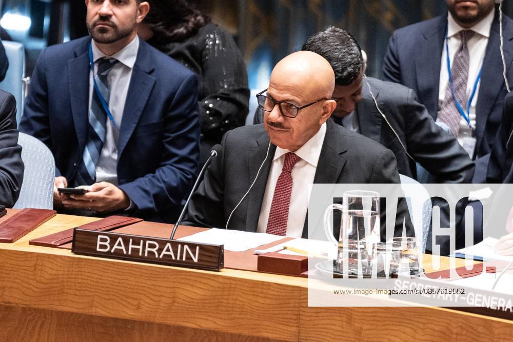 Abdullatif bin Rashid Al Zayani, Minister for Foreign Affairs of Bahrain attends the Security Council meeting on Upholding the purposes and principles of the UN Charter and strengthening the UN-centered international system at UN Headquarters in New York, NY on May 26, 2026. China organized this meeting as it is a President of Security Council for the month of May. New York USA - ZUMAr339 20260526_znp_r339_019
