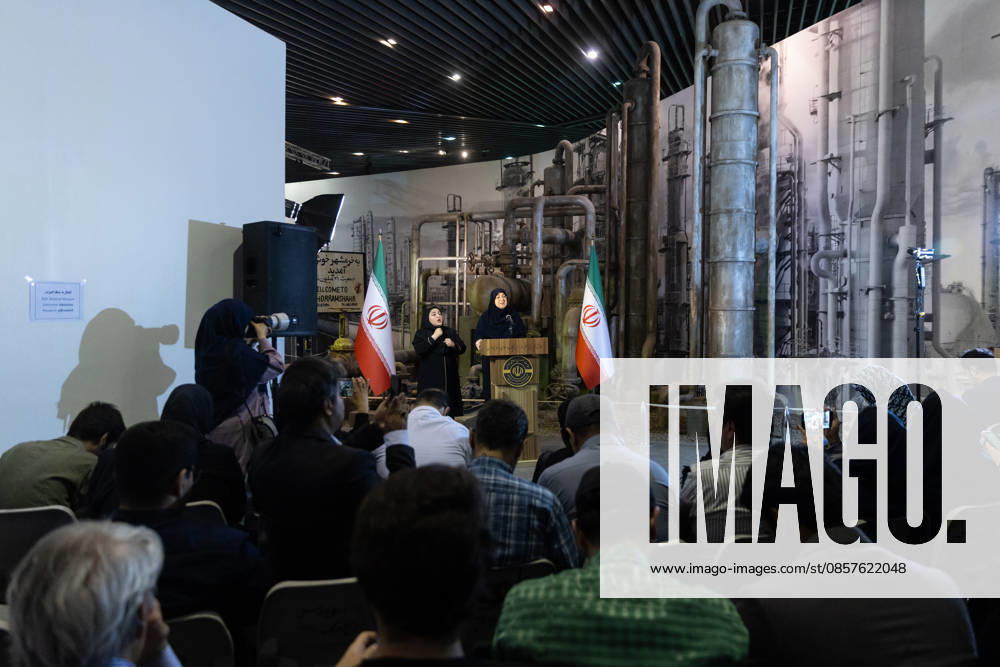 Fatemeh Mohajerani, spokesperson of the Iranian government, in Tehran - 26 May 2026 Fatemeh Mohajerani, spokesperson of the Iranian government, speaks during her weekly press conference beside a model of the Abadan Oil Refinery at the Museum of the Holy Defense in Tehran. Tehran Iran
