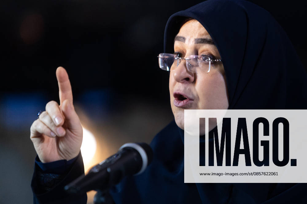 Fatemeh Mohajerani, spokesperson of the Iranian government, in Tehran - 26 May 2026 Fatemeh Mohajerani, spokesperson of the Iranian government, is seen during her weekly press conference in Tehran. Tehran Iran