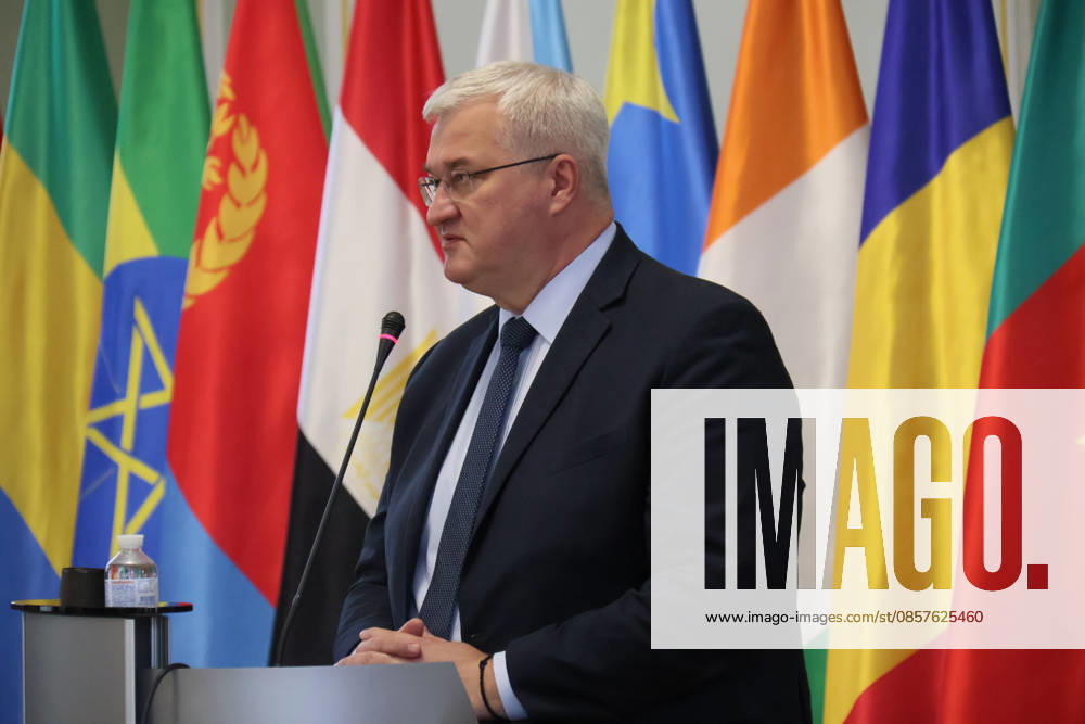 Ukrainian Foreign Minister Andrii Sybiha delivers a speech during the forum Ukraine–Africa: Past, Present and Future of Relations, organized to mark Africa Day 2026 in Ukraine at the Hennadii Udovenko Diplomatic Academy of Ukraine under the Ministry of Foreign Affairs, Kyiv, Ukraine, on May 26, 2026 (Photo by Pavlo Bahmut Ukrinform) Forum Ukraine–Africa Past, Present and Future of Relations held in Kyiv