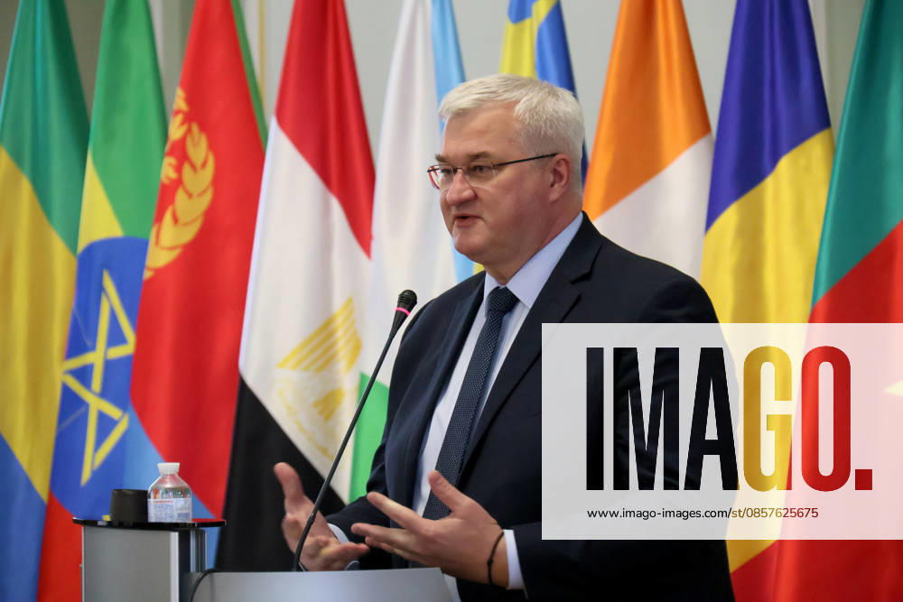 Ukrainian Foreign Minister Andrii Sybiha delivers a speech during the forum Ukraine–Africa: Past, Present and Future of Relations, organized to mark Africa Day 2026 in Ukraine at the Hennadii Udovenko Diplomatic Academy of Ukraine under the Ministry of Foreign Affairs, Kyiv, Ukraine, on May 26, 2026 (Photo by Pavlo Bahmut Ukrinform) Forum Ukraine–Africa Past, Present and Future of Relations held in Kyiv