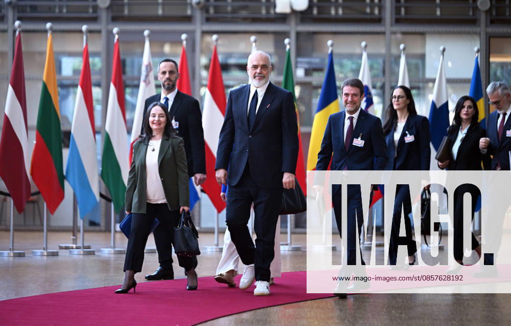 The 8th EU-Albania Accession Conference in Brussels BRUSSELS, BELGIUM - MAY 26: Albanian Prime Minister Edi Rama (front) attends the 8th EU-Albania Accession Conference in Brussels, Belgium, on May 26, 2026. Dursun Aydemir Anadolu Brussels Belgium. Editorial use only. Please get in touch for any other usage.