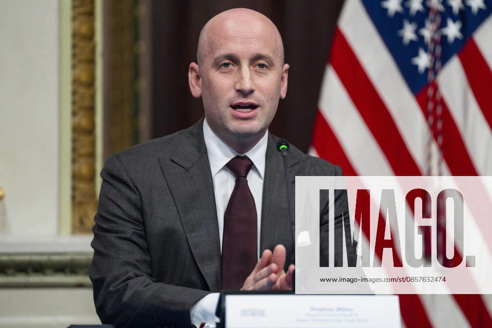 White House Chief of Staff for Policy Stephen Miller speaks during a roundtable on anti-fraud initiatives in the Indian Treaty Room in the Eisenhower Executive Building near the White House in Washington, DC on Tuesday, May 26, 2026. WAP20260526309 BONNIExCASH