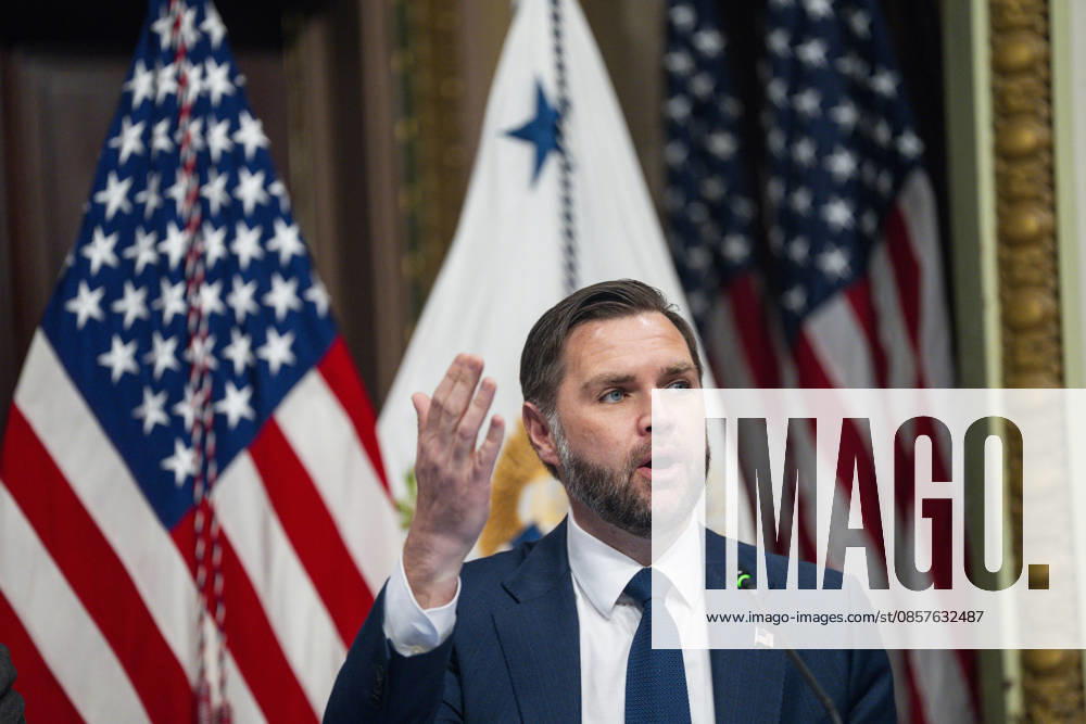 Vice President JD Vance speaks during a roundtable on anti-fraud initiatives in the Indian Treaty Room in the Eisenhower Executive Building near the White House in Washington, DC on Tuesday, May 26, 2026. WAP20260526320 BONNIExCASH