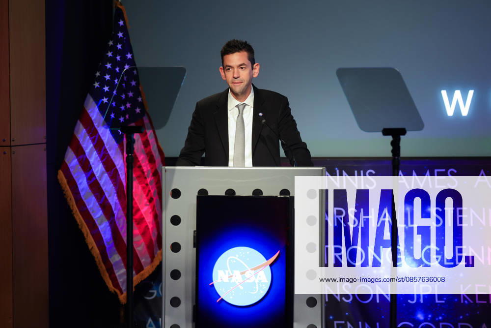NASA Administrator JARED ISAACMAN speaks at a press conference announcing Moon Base plans and mission progress at NASA Headquarters in Washington, D.C. on May 26, 2026. NASA s Moon Base program is a long-term lunar exploration and infrastructure initiative designed to enable sustained human presence at the lunar South Pole. Washington USA - ZUMAd227 20260526_znp_d227_005