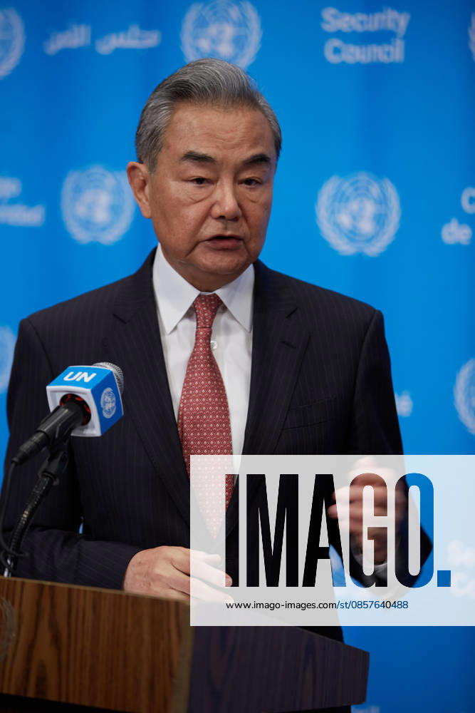 Chinese Foreign Minister WANG YI speaks to reporters during a press encounter at the Security Council stakeout at U.N. Headquarters. New York USA - ZUMA 20260526_mda_s237_350