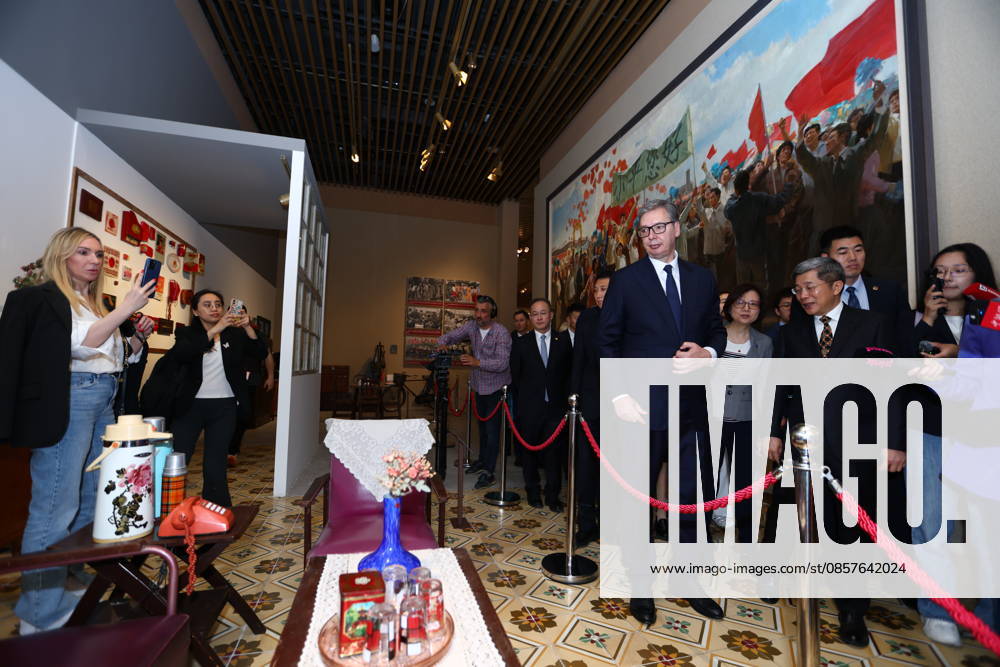 Serbian President Aleksandar Vucic visits the Museum of the Communist Party of China (CPC) on May 26, 2026 in Beijing, China. Vucic is on a state visit to China from May 24 to 28.