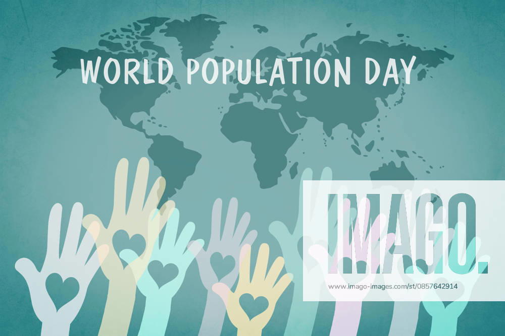 World Population Day, Hand with Heart, International Equal rights, Concept for Friendship and Peace, Consciousness for Global Problems 1133607419