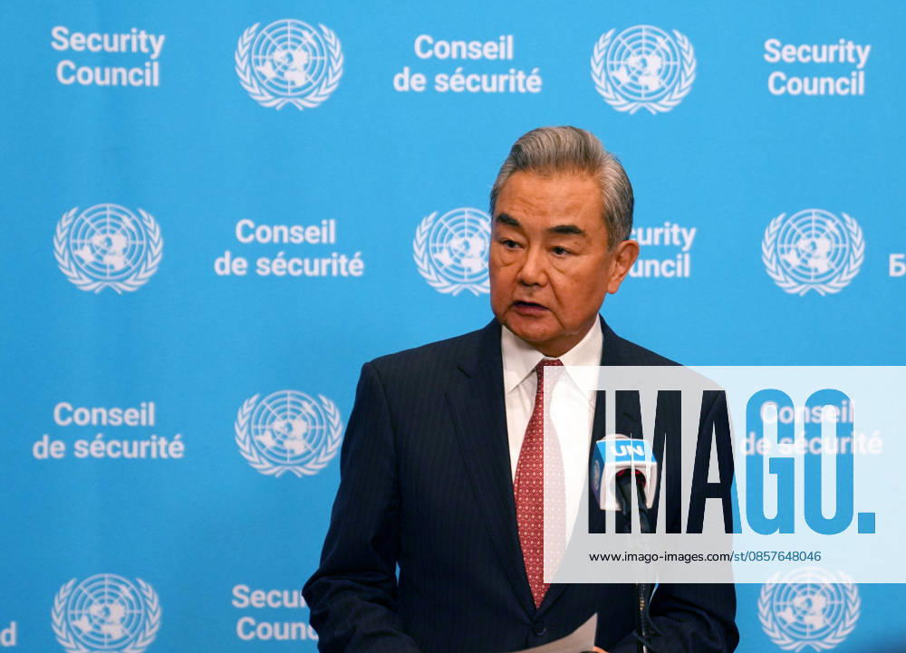 (260527) -- UNITED NATIONS, May 27, 2026 -- Chinese Foreign Minister Wang Yi, also a member of the Political Bureau of the Communist Party of China Central Committee, speaks at a press encounter after he presided over a high-level meeting of the Security Council at the UN headquarters in New York, on May 26, 2026. ) UN-SECURITY COUNCIL-CHINA-WANG YI-PRESS ENCOUNTER ZhangxFengguo