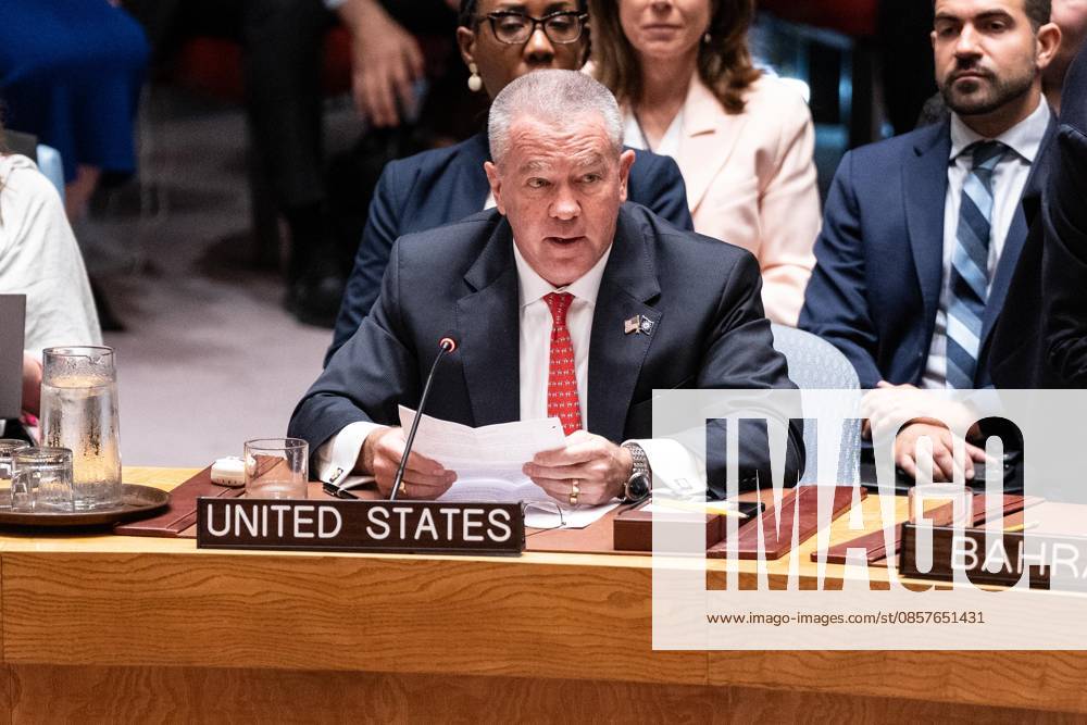 Michael George DeSombre, Assistant Secretary of State for East Asian and Pacific Affairs of United States speaks during Security Council meeting on Upholding the purposes and principles of the UN Charter and strengthening the UN-centered international system at UN Headquarters in New York, NY on May 26, 2026. China organized this meeting as it is a President of Security Council for the month of May. New York USA - ZUMAr339 20260526_znp_r339_034