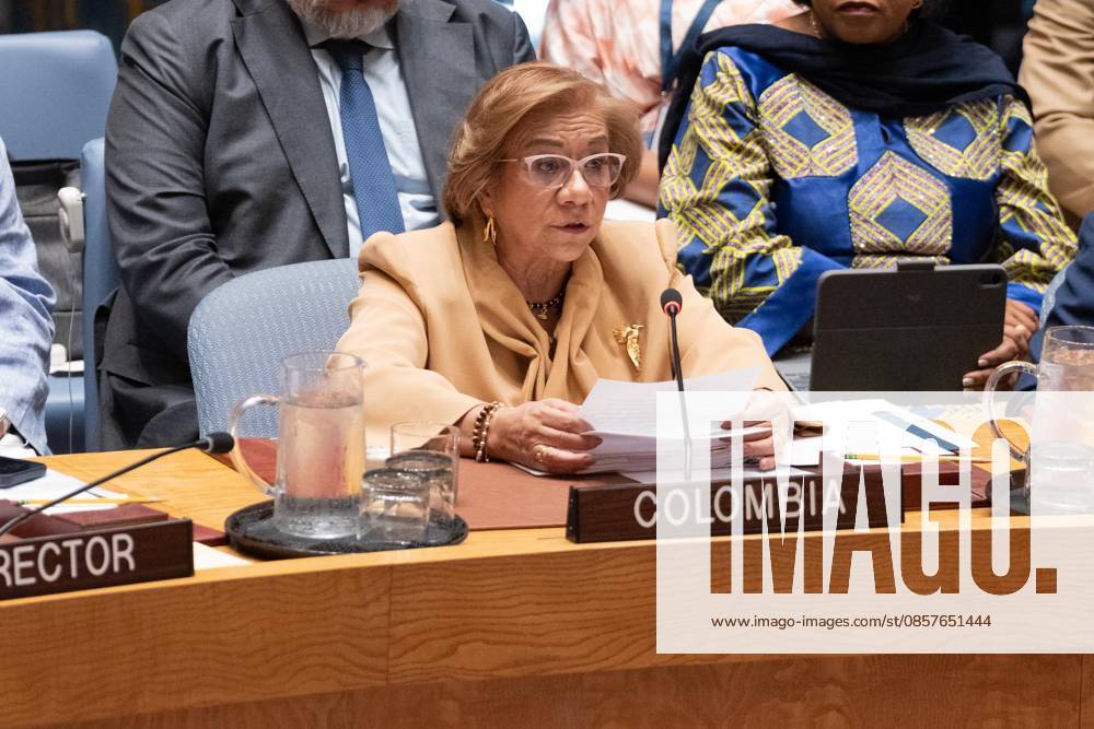Rosa Yolanda Villavicencio Mapy, Minister for Foreign Affairs of Colombia speaks during Security Council meeting on Upholding the purposes and principles of the UN Charter and strengthening the UN-centered international system at UN Headquarters in New York, NY on May 26, 2026. China organized this meeting as it is a President of Security Council for the month of May. New York USA - ZUMAr339 20260526_znp_r339_028