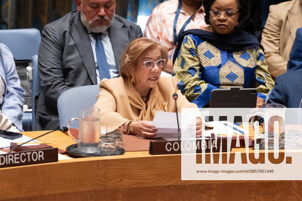 Rosa Yolanda Villavicencio Mapy, Minister for Foreign Affairs of Colombia speaks during Security Council meeting on Upholding the purposes and principles of the UN Charter and strengthening the UN-centered international system at UN Headquarters in New York, NY on May 26, 2026. China organized this meeting as it is a President of Security Council for the month of May. New York USA - ZUMAr339 20260526_znp_r339_029