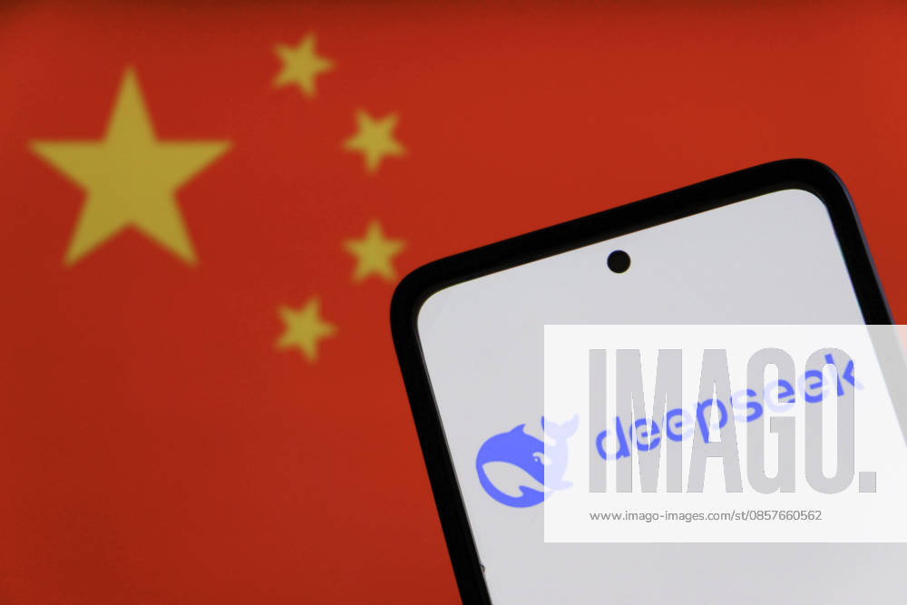 Deepseek AI Logo Photo Illustrations in Indonesia - 27 May 2026 In this photo illustration, the China Artificial Intelligence Deepseek logo is displayed on a smartphone with Flag Of China in the background. Indonesia
