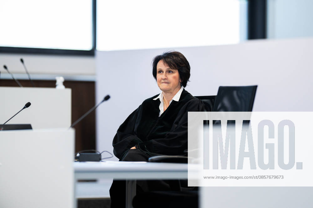 Verdict announced at the trial of Daniela Klette The alleged RAF terrorist is accused of attempted murder and involvement in armed robberies, which is being tried in a converted riding arena at the Verden Aller Regional Court in Lower Saxony The public prosecutors office is demanding 15 years in prison In the picture Dr Annette Marquardt P