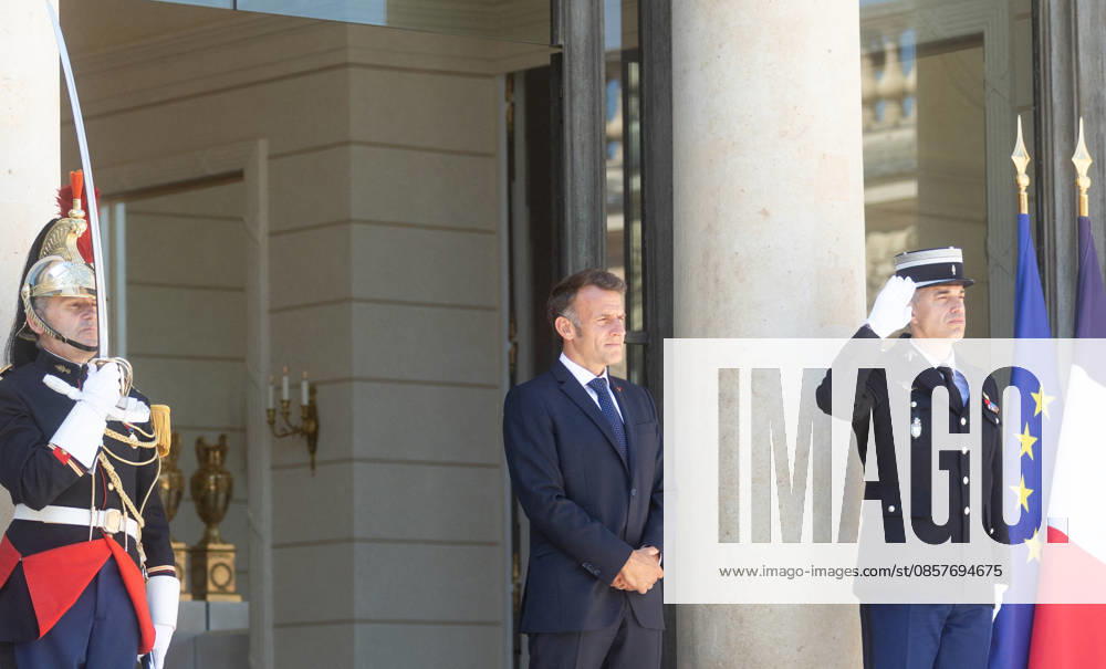 Le Président de la République Emmanuel Macron reçoit Milojko Spajic, Premier ministre du Monténégro, au palais de lElysée à Paris, le 27 mai 2026 Tophaine Lebely Bestimage President Emmanuel Macron receives Milojko Spajic, Prime Minister of Montenegro, at the Elysée Palace in Paris, on May 27, 2026 Paris France