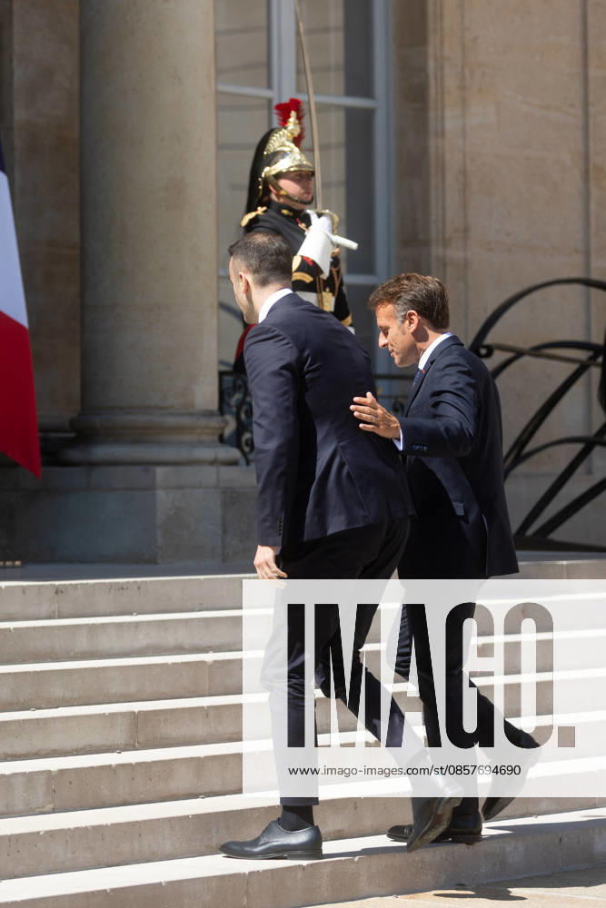 Le Président de la République Emmanuel Macron reçoit Milojko Spajic, Premier ministre du Monténégro, au palais de lElysée à Paris, le 27 mai 2026 Tophaine Lebely Bestimage President Emmanuel Macron receives Milojko Spajic, Prime Minister of Montenegro, at the Elysée Palace in Paris, on May 27, 2026 Paris France
