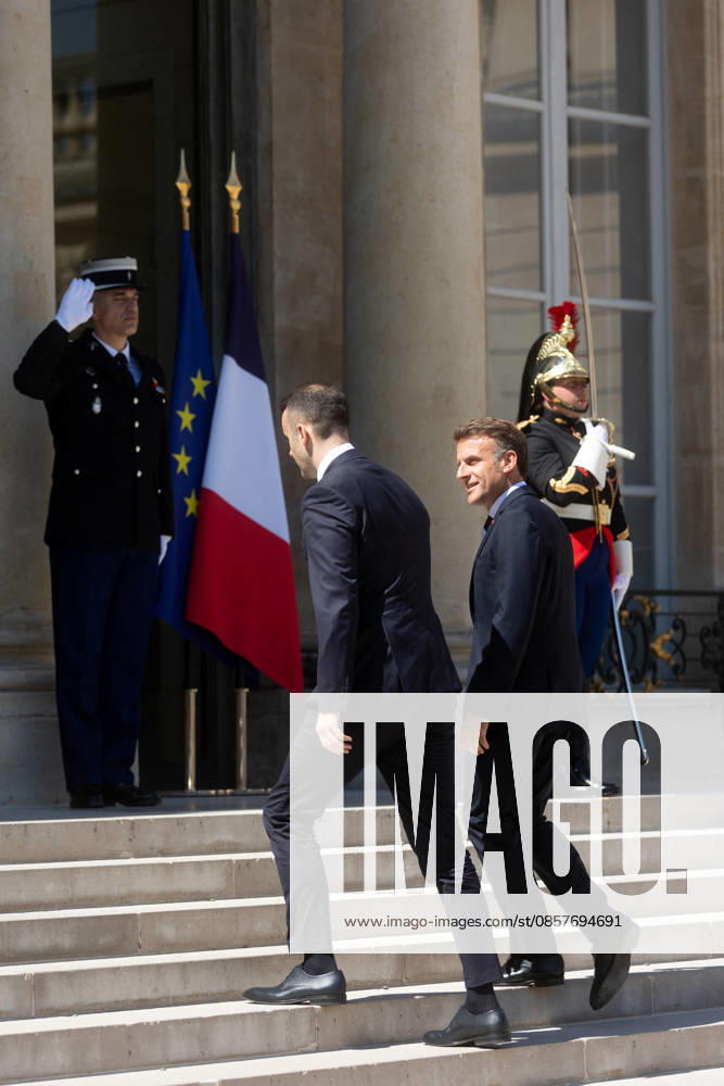 Le Président de la République Emmanuel Macron reçoit Milojko Spajic, Premier ministre du Monténégro, au palais de lElysée à Paris, le 27 mai 2026 Tophaine Lebely Bestimage President Emmanuel Macron receives Milojko Spajic, Prime Minister of Montenegro, at the Elysée Palace in Paris, on May 27, 2026 Paris France