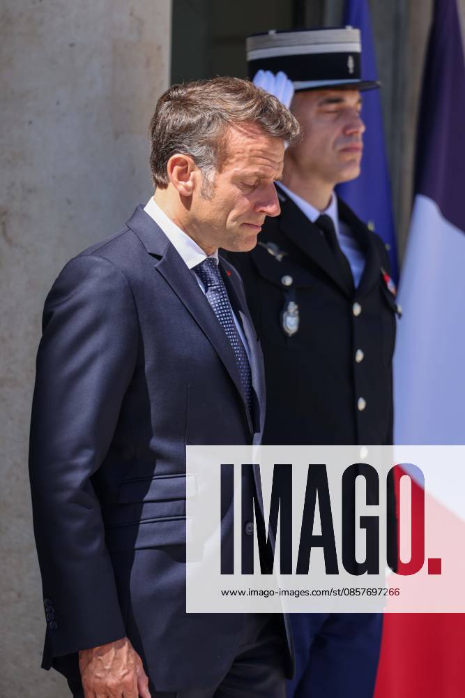 Paris, France le 27 mai 2026 - Le President de la Republique Emmanuel Macron recoit M. Milojko Spajic, Premier ministre du Montenegro au Palais de l Elysee - The President of the Republic Emmanuel Macron receives Mr. Milojko Spajic, Prime Minister of Montenegro at the Elysee Palace
