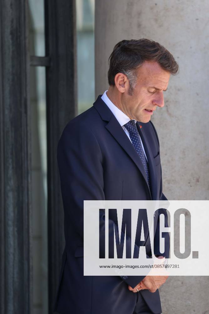 Paris, France le 27 mai 2026 - Le President de la Republique Emmanuel Macron recoit M. Milojko Spajic, Premier ministre du Montenegro au Palais de l Elysee - The President of the Republic Emmanuel Macron receives Mr. Milojko Spajic, Prime Minister of Montenegro at the Elysee Palace