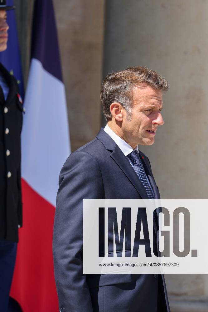 Paris, France le 27 mai 2026 - Le President de la Republique Emmanuel Macron recoit M. Milojko Spajic, Premier ministre du Montenegro au Palais de l Elysee - The President of the Republic Emmanuel Macron receives Mr. Milojko Spajic, Prime Minister of Montenegro at the Elysee Palace